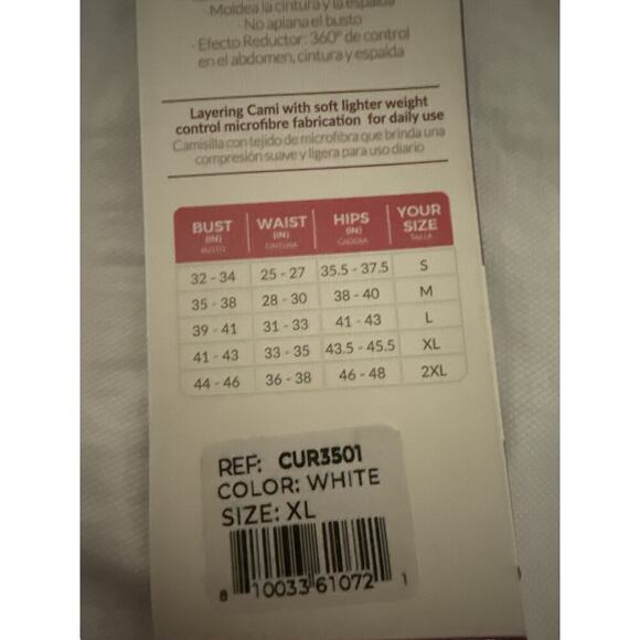 Curveez Women's Incredible Seamless Shaping Cami Layering Top Size XL White NWT - Picture 7 of 8